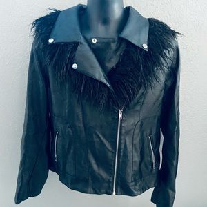 Donna Salyers Fabulous Furs Faux Leather Jacket